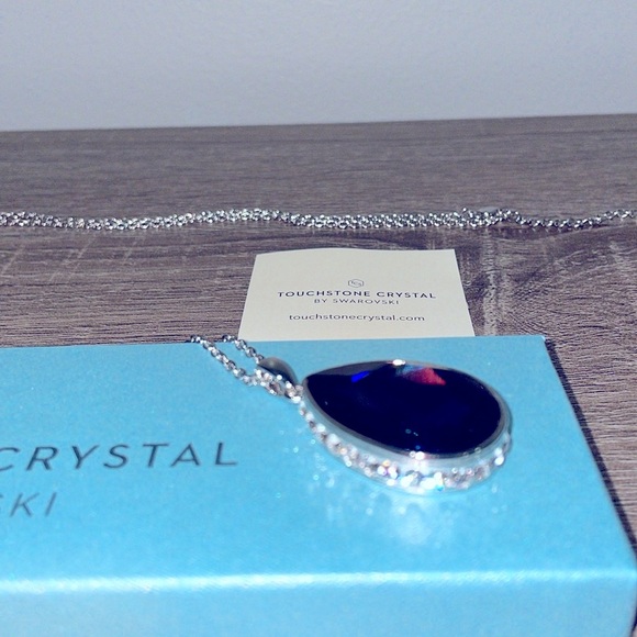 Touchstone Crystal Montana Drop Pendant Necklace - Picture 6 of 9